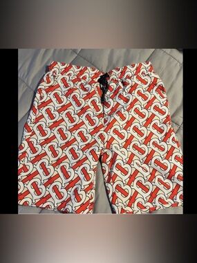 Burberry Red and Cream Swirl Print swim bottoms boys (10)